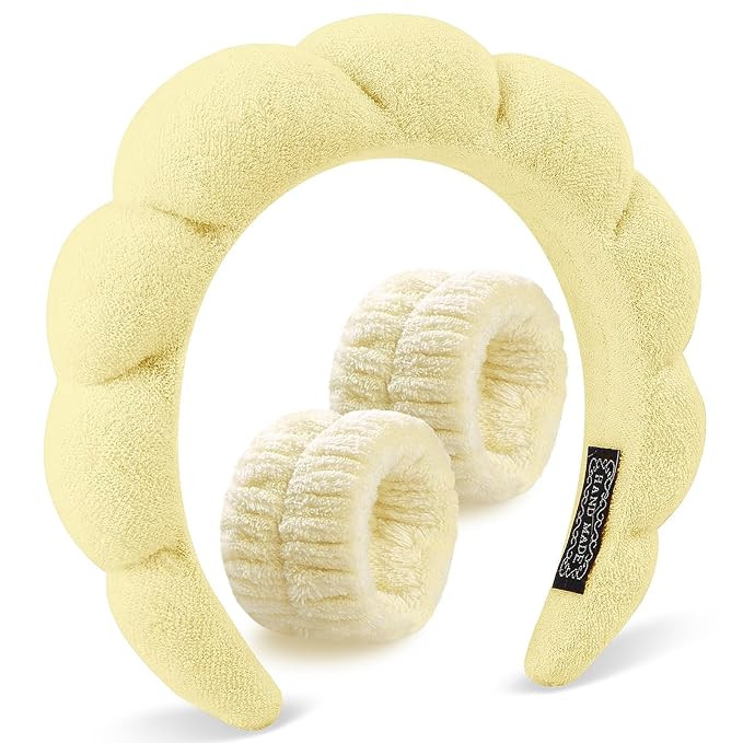 DOMMARE Spa Headband For Washing Face Wristband Set, Bubble Skincare Makeup Headbands For Women, ... | Amazon (US)