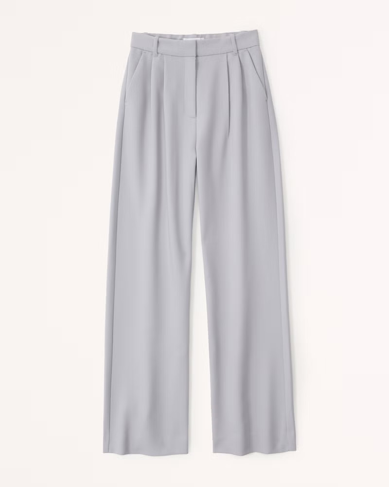 Abercrombie & Fitch Women's A&F Sloane Tailored Pant in Light Grey - Size 34 LONG | Abercrombie & Fitch (US)