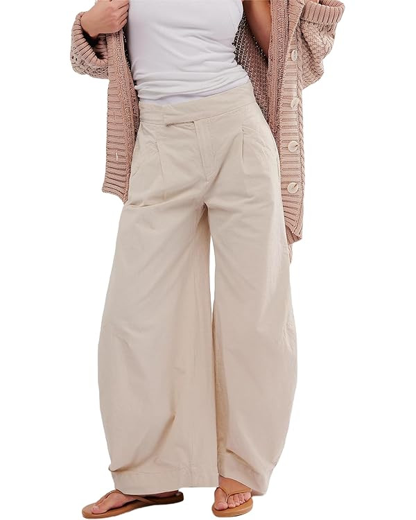 LifeShe Women's Wide Leg Baggy Pants High Rise Barrel Pant Loose Boyfriend Trousers with Pockets | Amazon (US)
