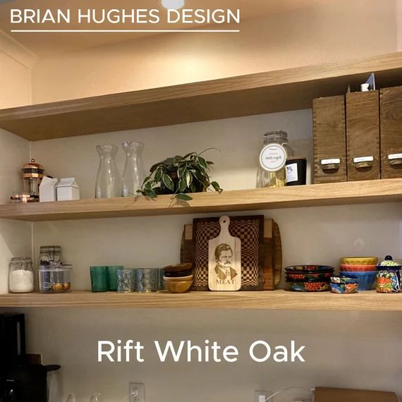 Rift White Oak Floating Shelf Custom Oak floating Shelves | Etsy | Etsy (US)