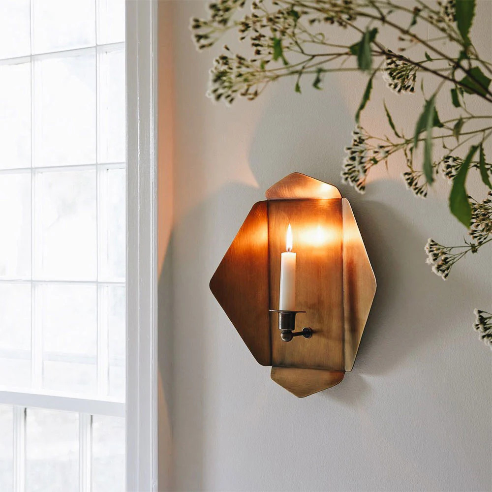Brass-plated Candle Sconce | Roan Iris