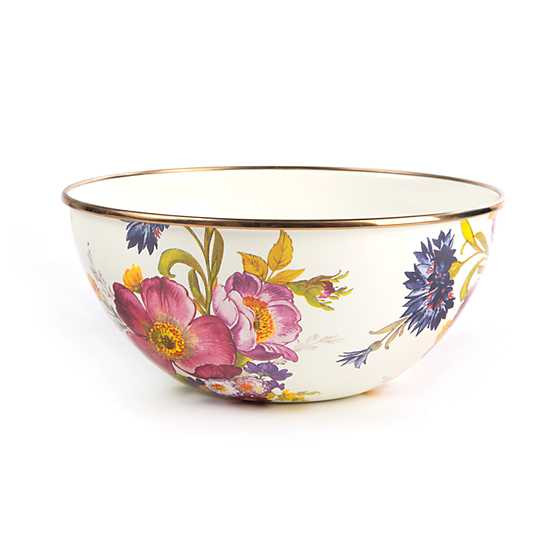 Flower Market Small Everyday Bowl - White | MacKenzie-Childs