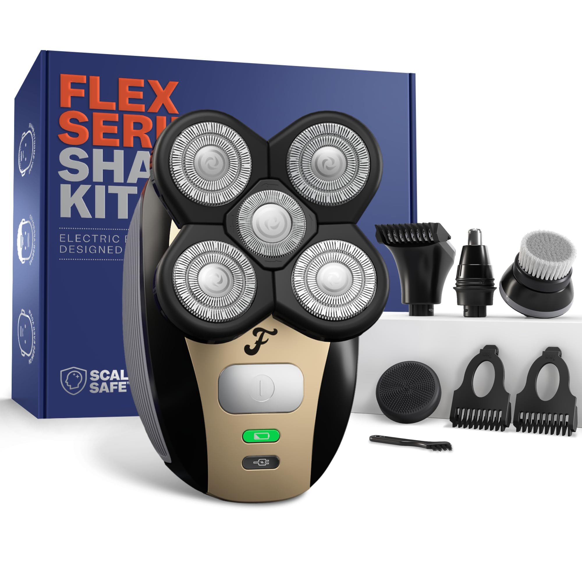 Freebird FlexSeries Electric Head & Body Hair Shaver - Mens Cordless Rechargeable Wet/Dry Skull B... | Amazon (US)