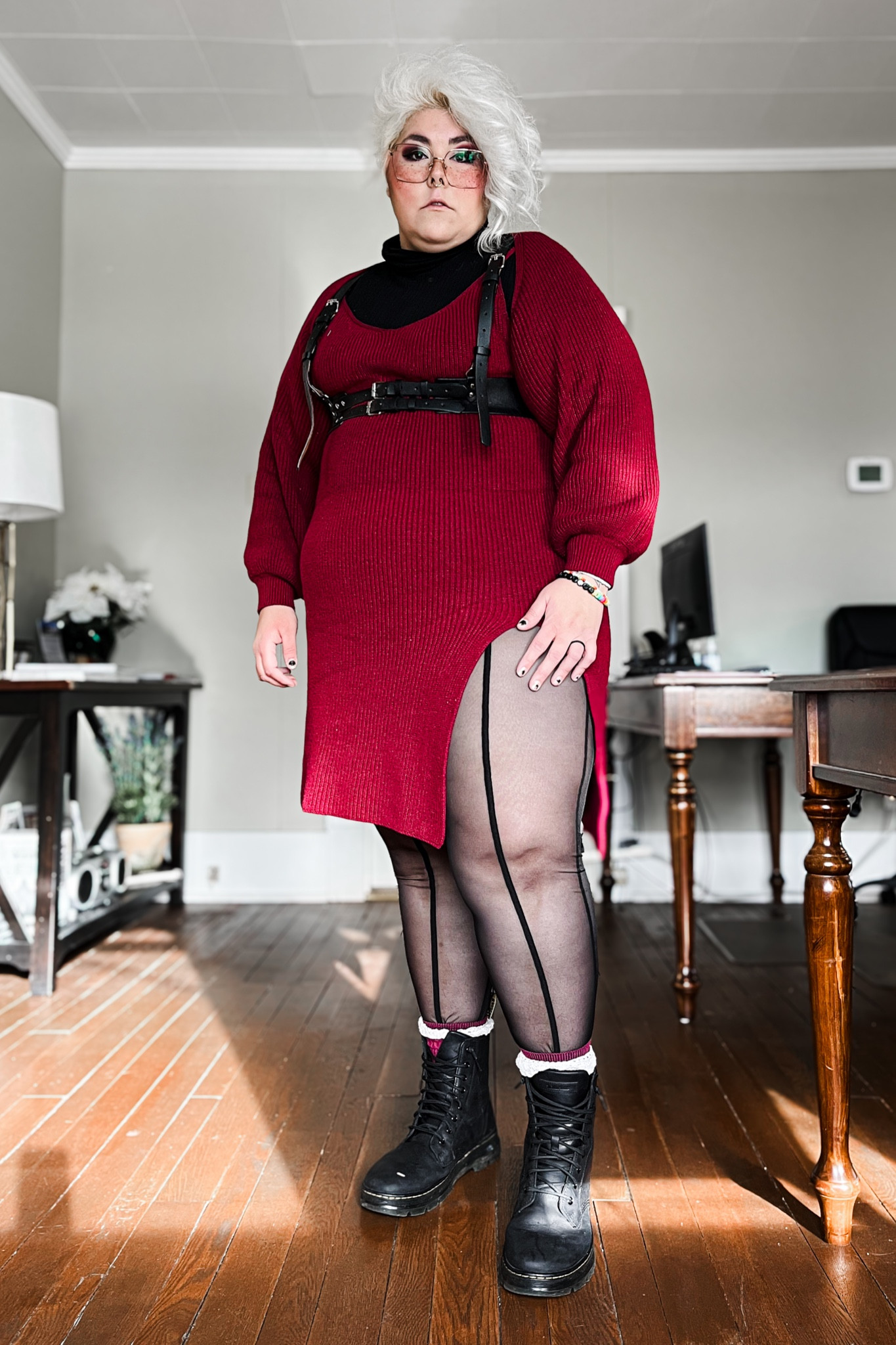 Turtleneck: Shein
Dress: CurveSoul
Harness: Shein
Tights: Shein
Shoes: Doc Martens

#LTKplussize #LTKstyletip #LTKmidsize