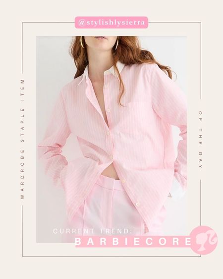 Currently trending: Barbiecore

As we enter the height of this trend I wanted to add a few casual staples to my wardrobe.

Button down, or button up? Shirts are important for pulling together all summer styles. This one is pink and perfect for any occasion. Wear to brunch or while running errands 

#LTKstyletip #LTKFind #LTKBacktoSchool