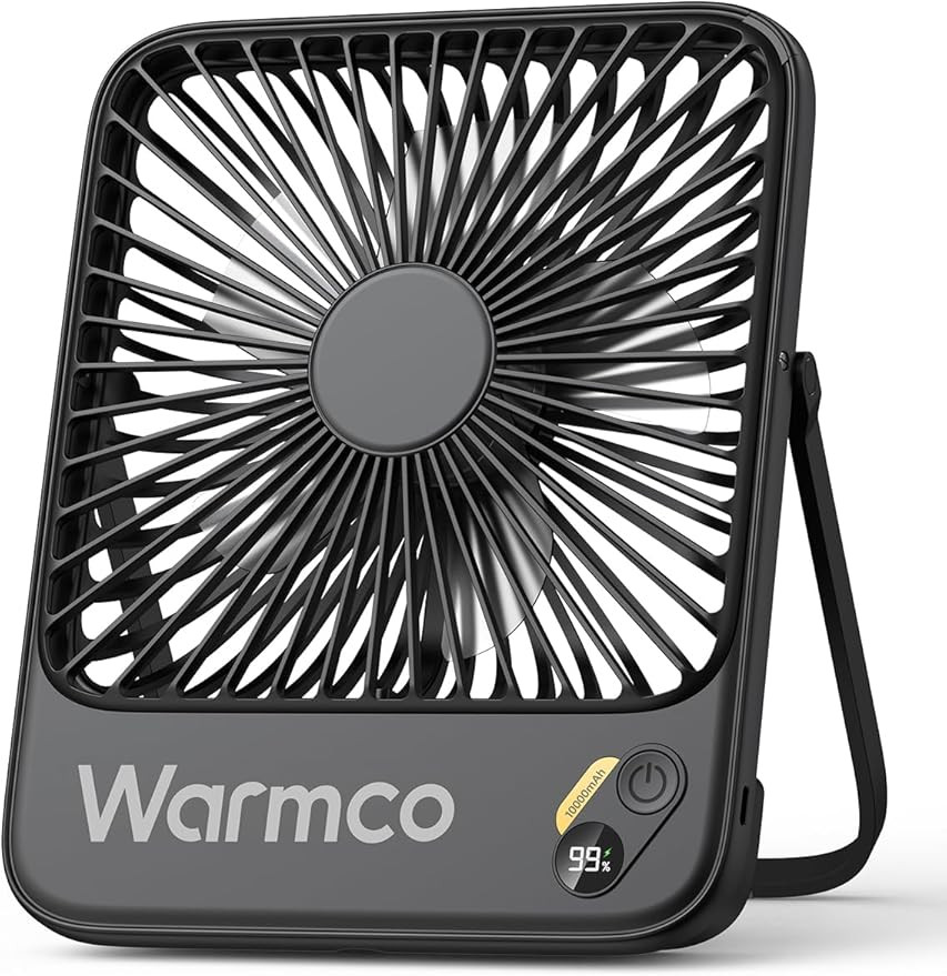 Amazon.com: Warmco 10000mAh Portable Travel Fan 7-inch, Max 24H Runtime, Ultra-thin Quiet Recharg... | Amazon (US)