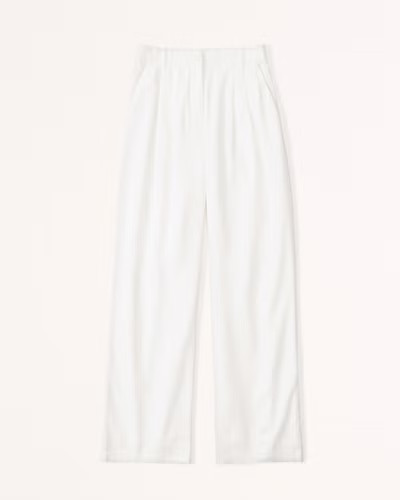 Linen-Blend Tailored Wide Leg Pant | Abercrombie & Fitch (US)
