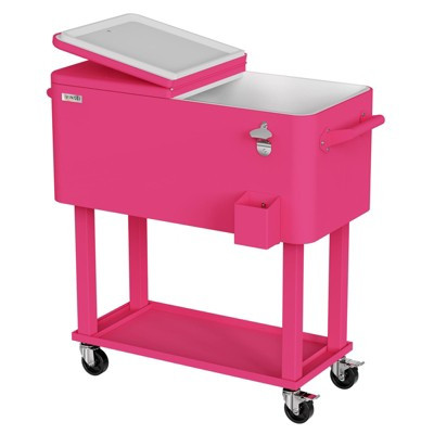 Karl Home 80 QT Pink Patio Cooler Cart with Tray | Target