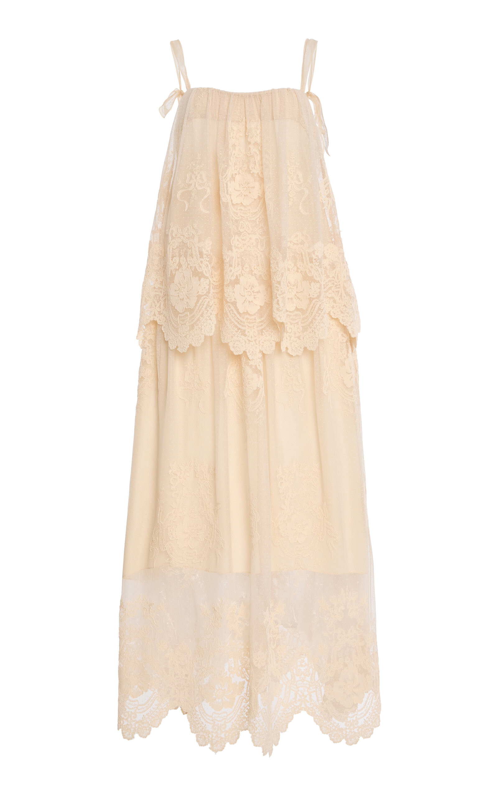Hypnotic Tiered Lace Maxi Slip Dress | Moda Operandi (Global)