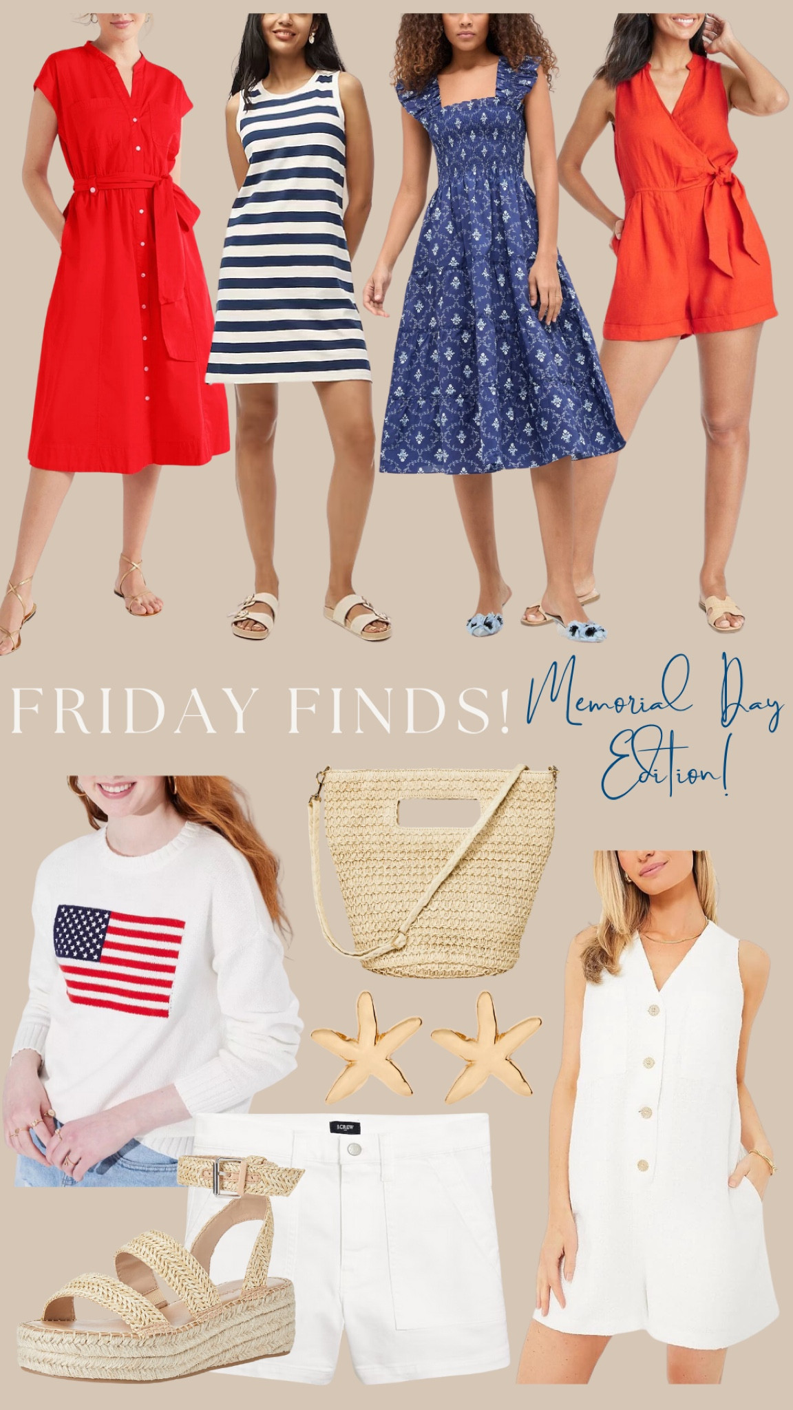 FRIDAY FINDS! Memorial Day Edition! All of your red, white and blue options! 

#LTKParties #LTKFindsUnder100 #LTKFindsUnder50