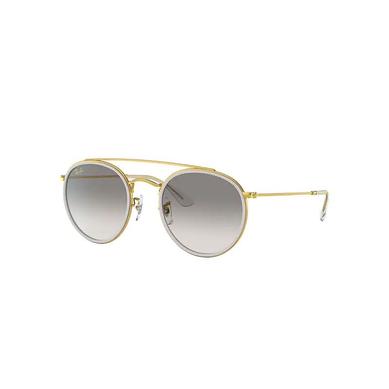 Ray-Ban Round Double Bridge Sunglasses Gold Frame Grey Lenses 51-22 | Ray-Ban (US)