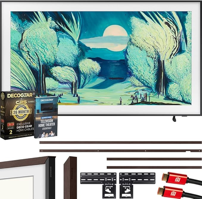 Samsung QN55LS03FA 55" The Frame QLED 4K AI TV (2025) Bundle with Modern Brown Bezel, CPS 26 Mont... | Amazon (US)