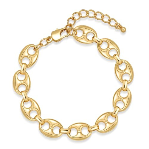 FILMOON Gold Bracelets for Women Cuban Chain Bracelets Adjustable Chain Bracelet Jewelry Gift | Amazon (US)