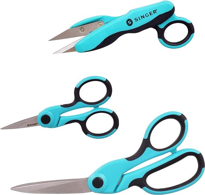 SINGER ProSeries Sewing Scissors Bundle, 8.5" Heavy Duty Fabric Scissors, 4.5" Detail Embroidery ... | Amazon (US)