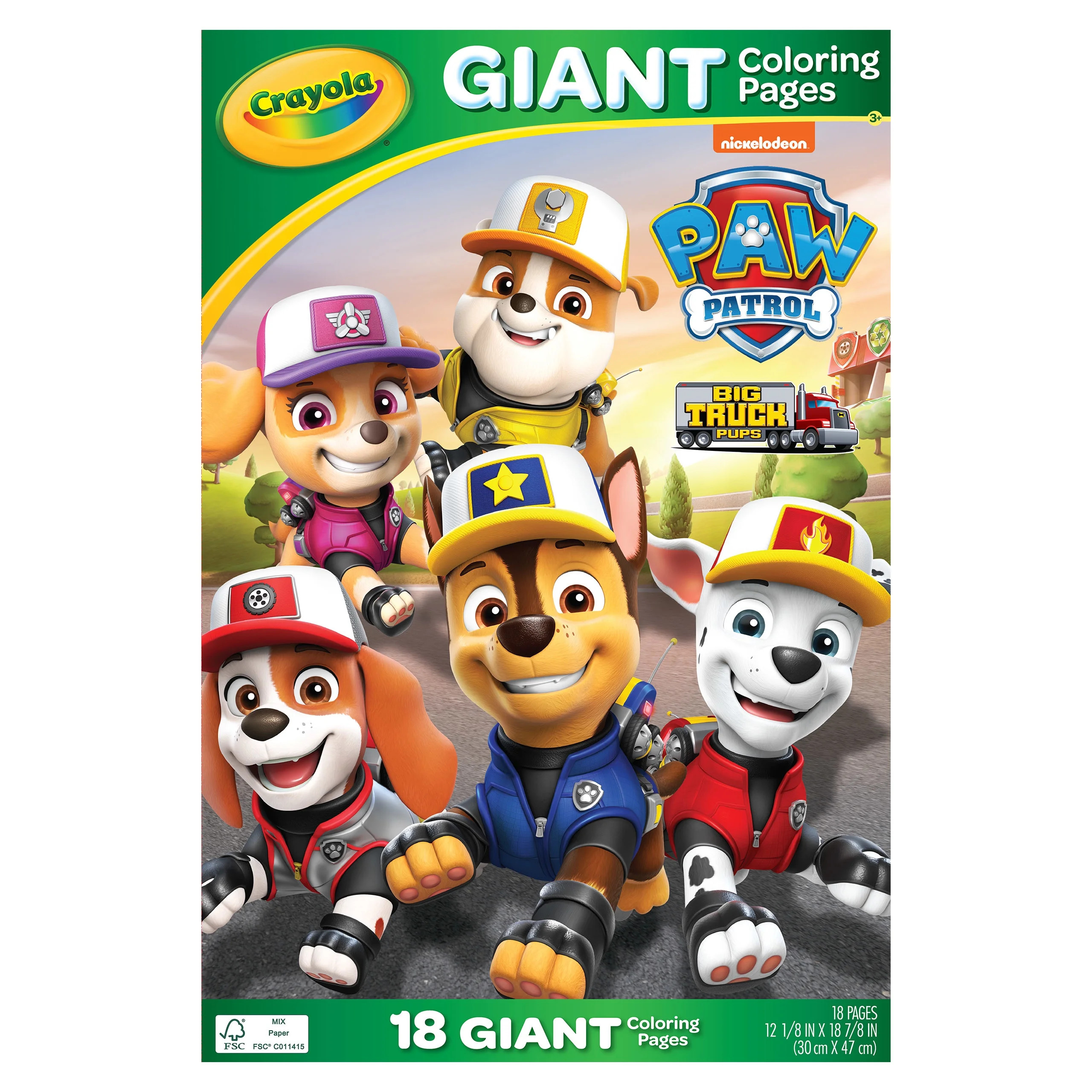Crayola Paw Patrol Giant Coloring Book Pages, 18 Coloring Pages, Gifts for Kids, Ages 3+ | Walmart (US)