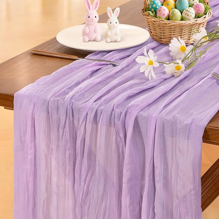 Socomi Lilac Purple Lavender Cheesecloth Table Runner Summer Boho Rustic Gauze 120 inch 10FT Chee... | Amazon (US)