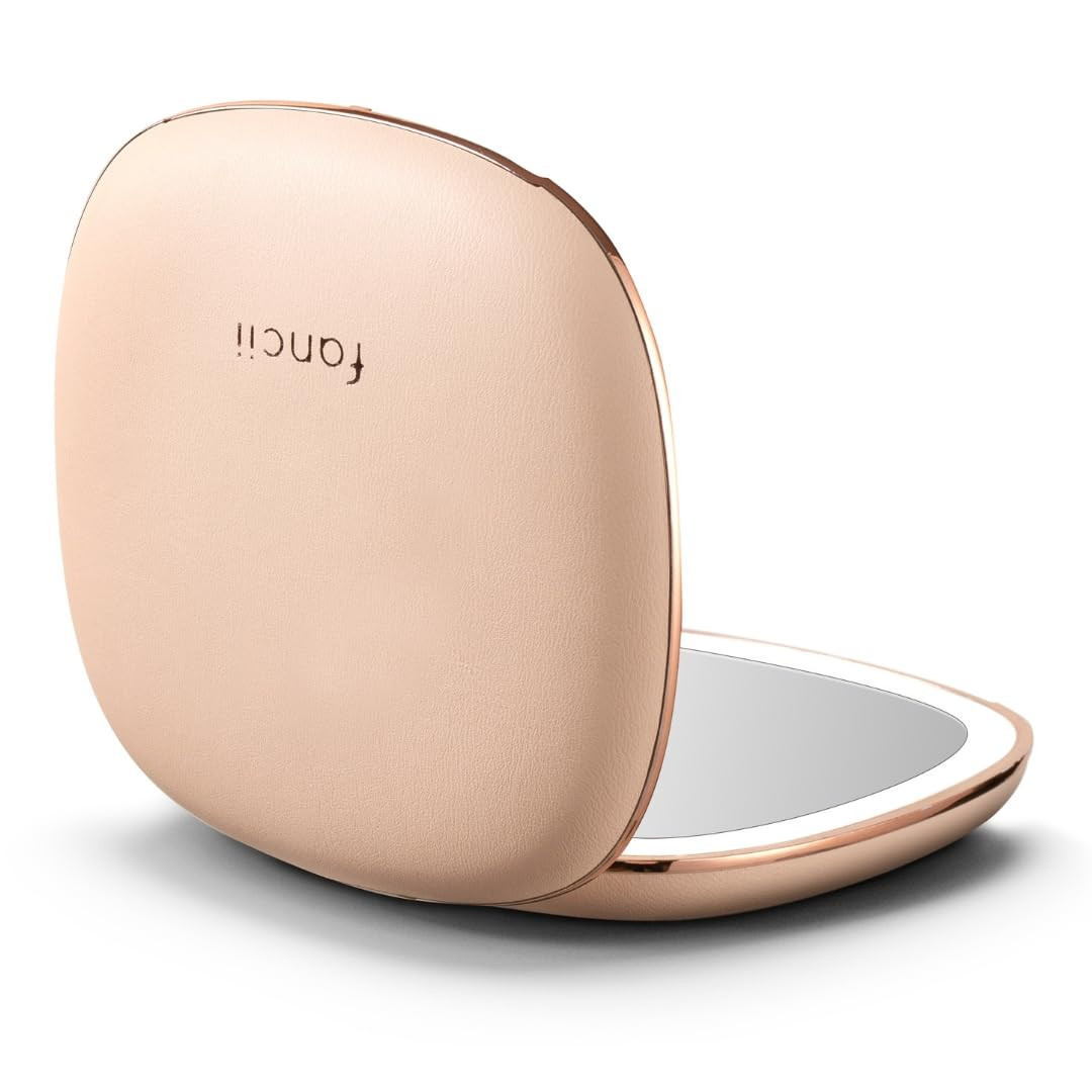 Fancii Mila 2 Compact Makeup Mirror with LED Light, Rechargeable, 10x /1x Magnifying, Tru-Glow Li... | Amazon (US)