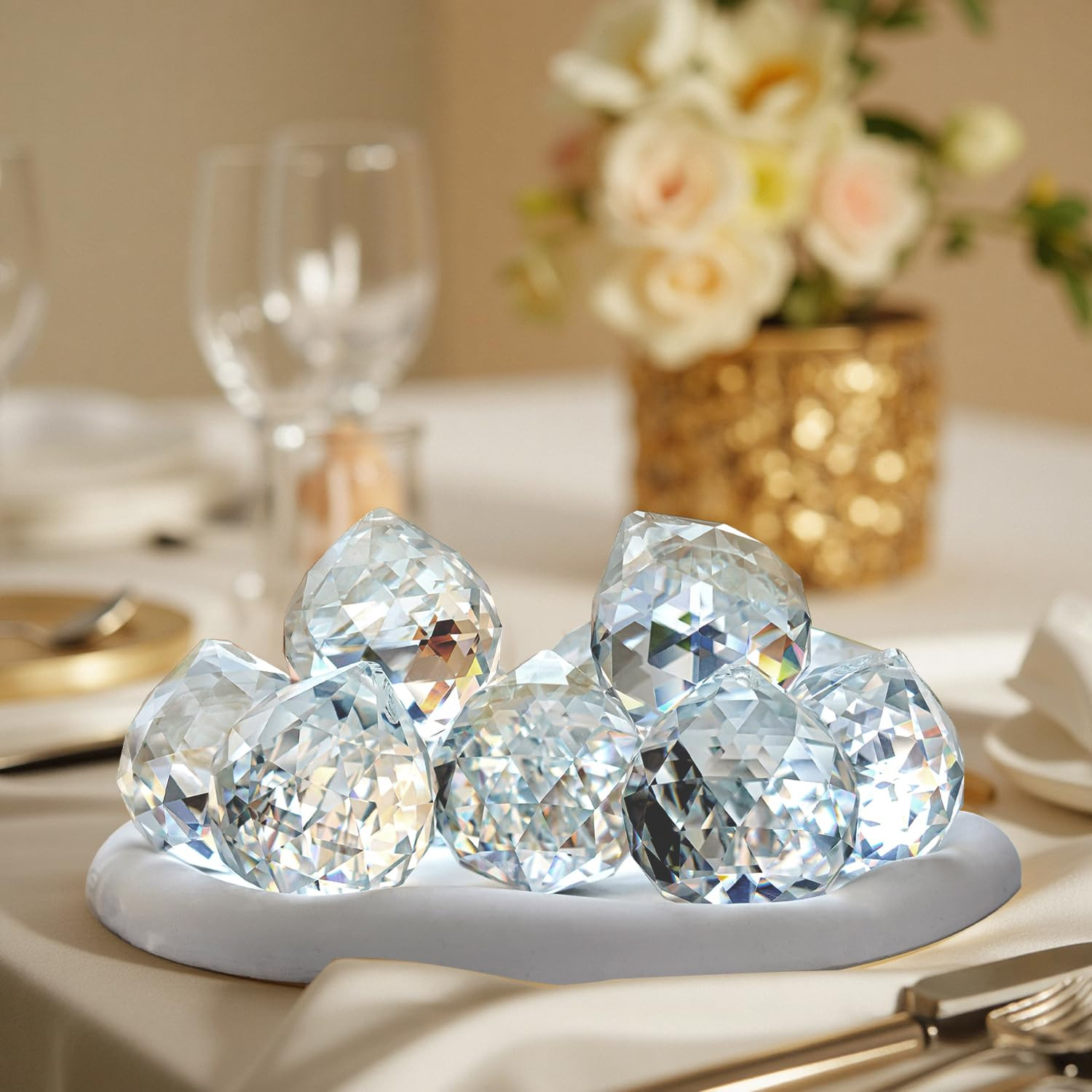 12pcs 30mm Clear Crystal Glass Ball Prisms Hanging Crystals Prisms Sun Catchers for Wedding Cente... | Amazon (US)