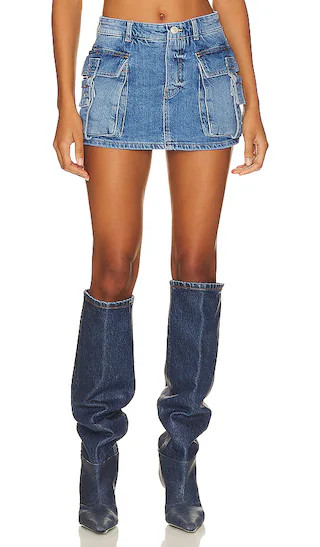 Denim Cargo Skort in Light Wash | Revolve Clothing (Global)