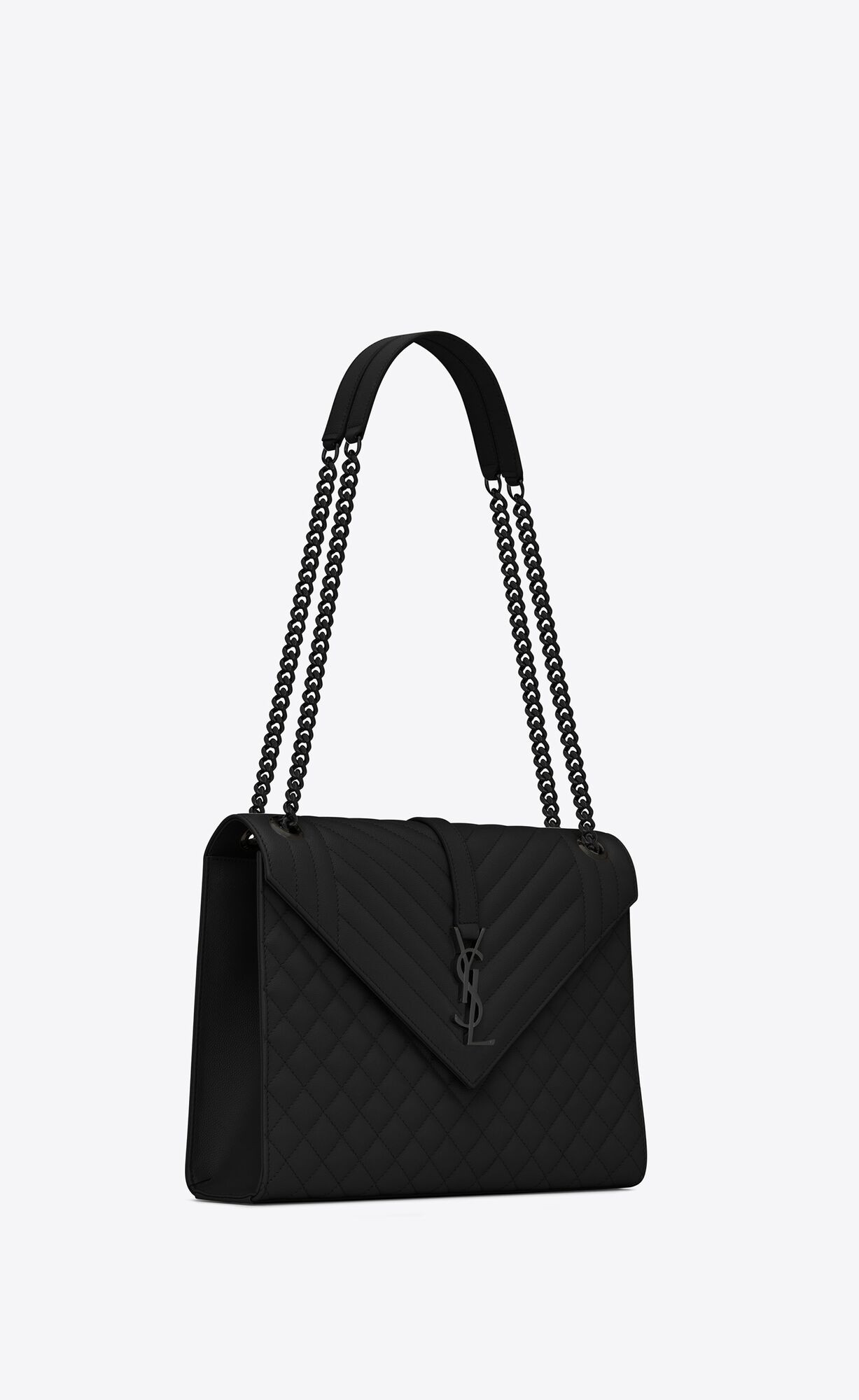 large envelope  in quilted grain de poudre  leather | Saint Laurent Inc. (Global)