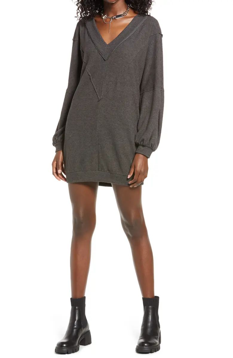 Cozy Double V Long Sleeve Throw On Dress | Nordstrom