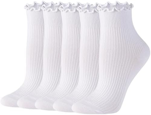 Losa Kute 5/10 Pairs Ruffle Socks Upgraded Super Soft Cotton Socks Gifts for Her Girls | Amazon (US)