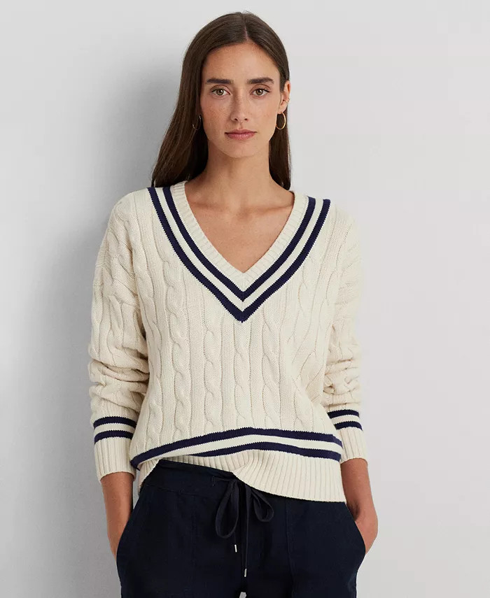 Lauren Ralph Lauren Women's Cable-Knit Cricket Sweater - Macy's | Macy's