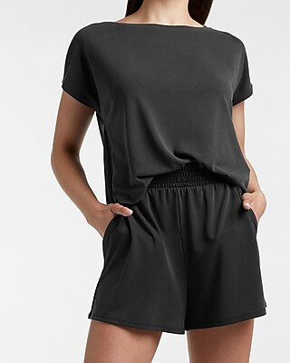 Super High Waisted Silky Sueded Jersey Shorts | Express