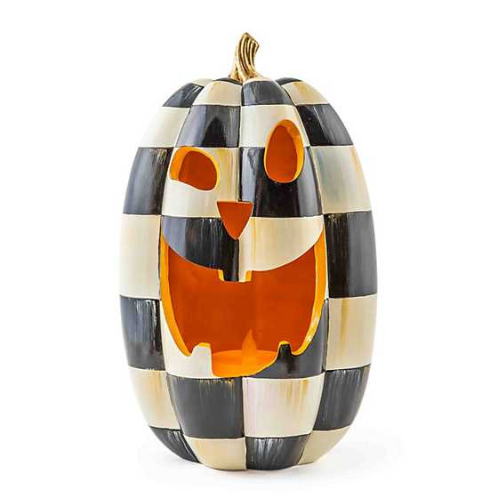 Courtly Check Illuminated Jack O' Lantern - Tall | MacKenzie-Childs