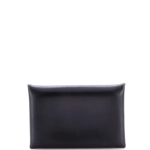 Pre-Owned Hermes Calvi Duo Card Holder Box Calf in Black at Nordstrom | Nordstrom