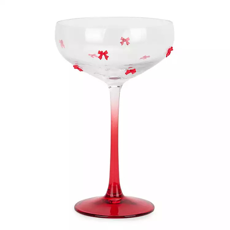 Red Bow Coupe Glass | Kirklands Home | Kirklands