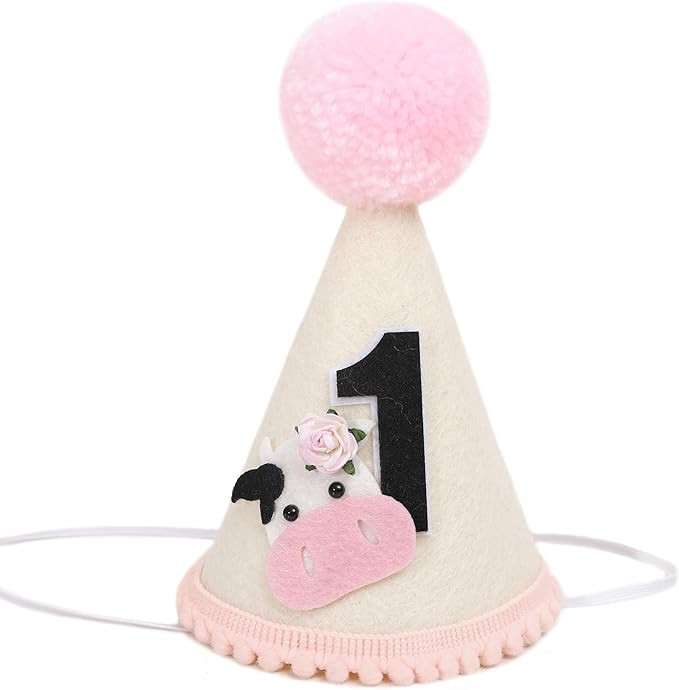 Cow 1st Birthday Crown for Girls - Holy Cow Western Cowgirl First Birthday Decoration and Decor | Amazon (US)