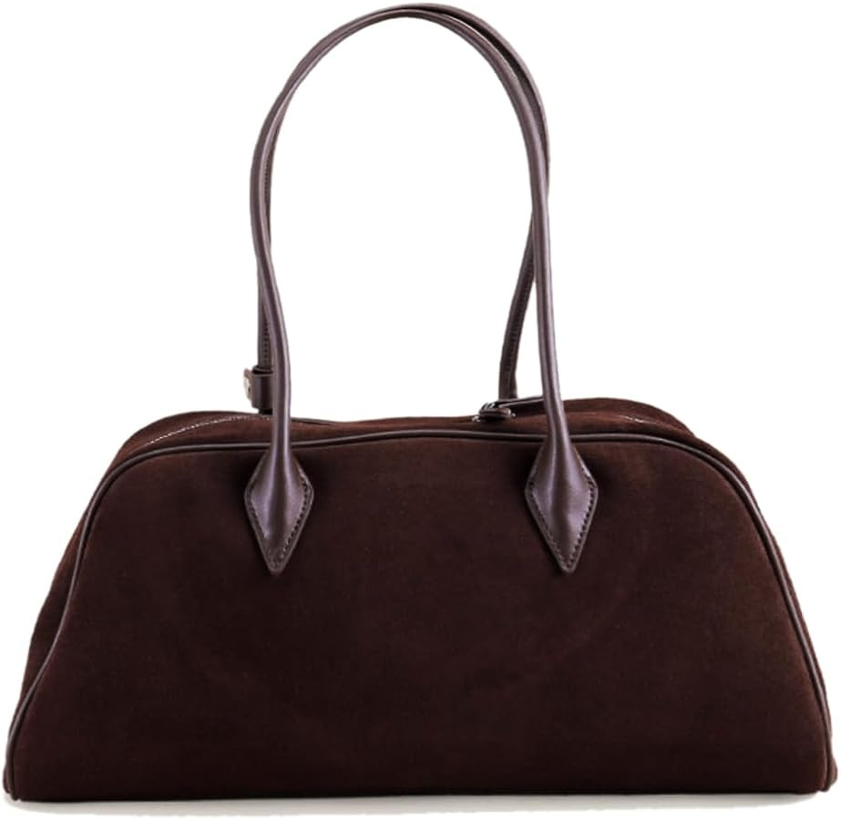 Genuine Leather Suede Shoulder Bag Purse Tote Handbag Hobo for Women - Fashion Top Handle Brown B... | Amazon (US)