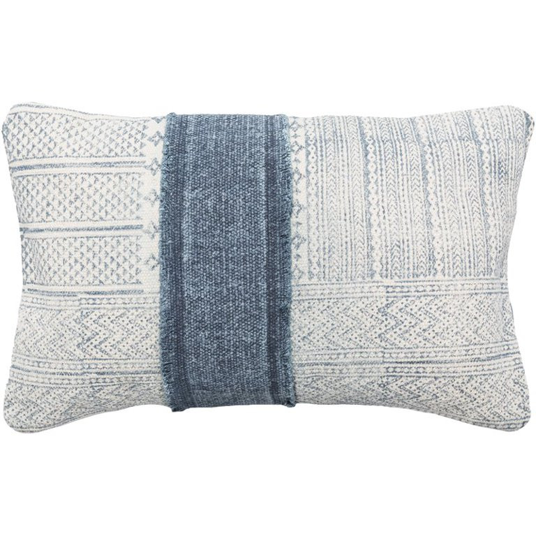 Lola LL-002 14"H x 22"W Lumbar Pillow Kit in Cream/Navy/Pale Blue | Walmart (US)