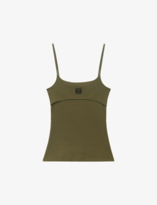 Anagram logo-embroidered stretch-cotton top | Selfridges