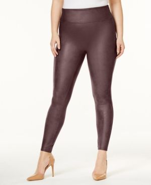 Spanx Women's Plus Faux-Leather Tummy Control Leggings | Macys (US)
