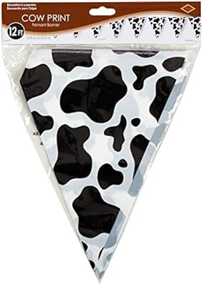 Cow Print Pennant Banner Party Accessory (1 count) (1/Pkg) | Amazon (US)