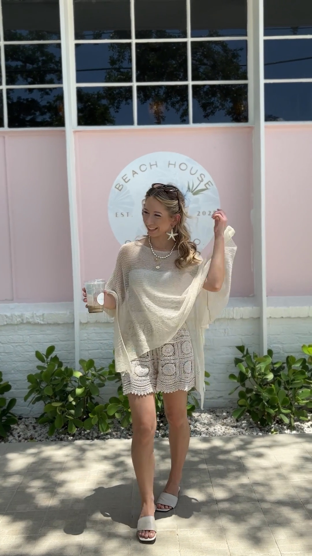 Summer outfit idea☀️ wearing a sheer poncho cape under $20 and crochet shorts🫶🏻

#LTKootd #LTKSeasonal #LTKdayinmylife