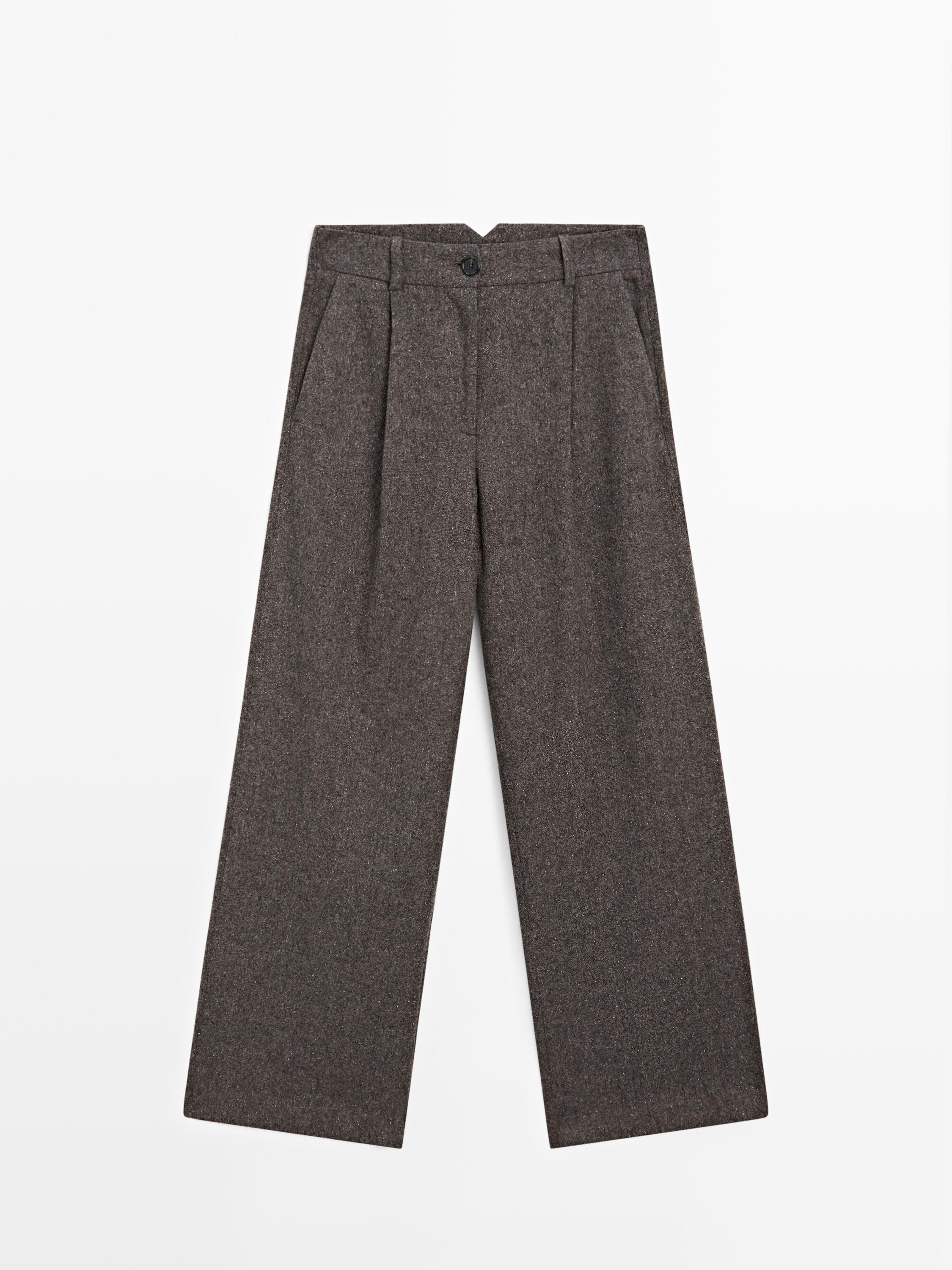 Knickerbocker yarn effect suit trousers | Massimo Dutti US