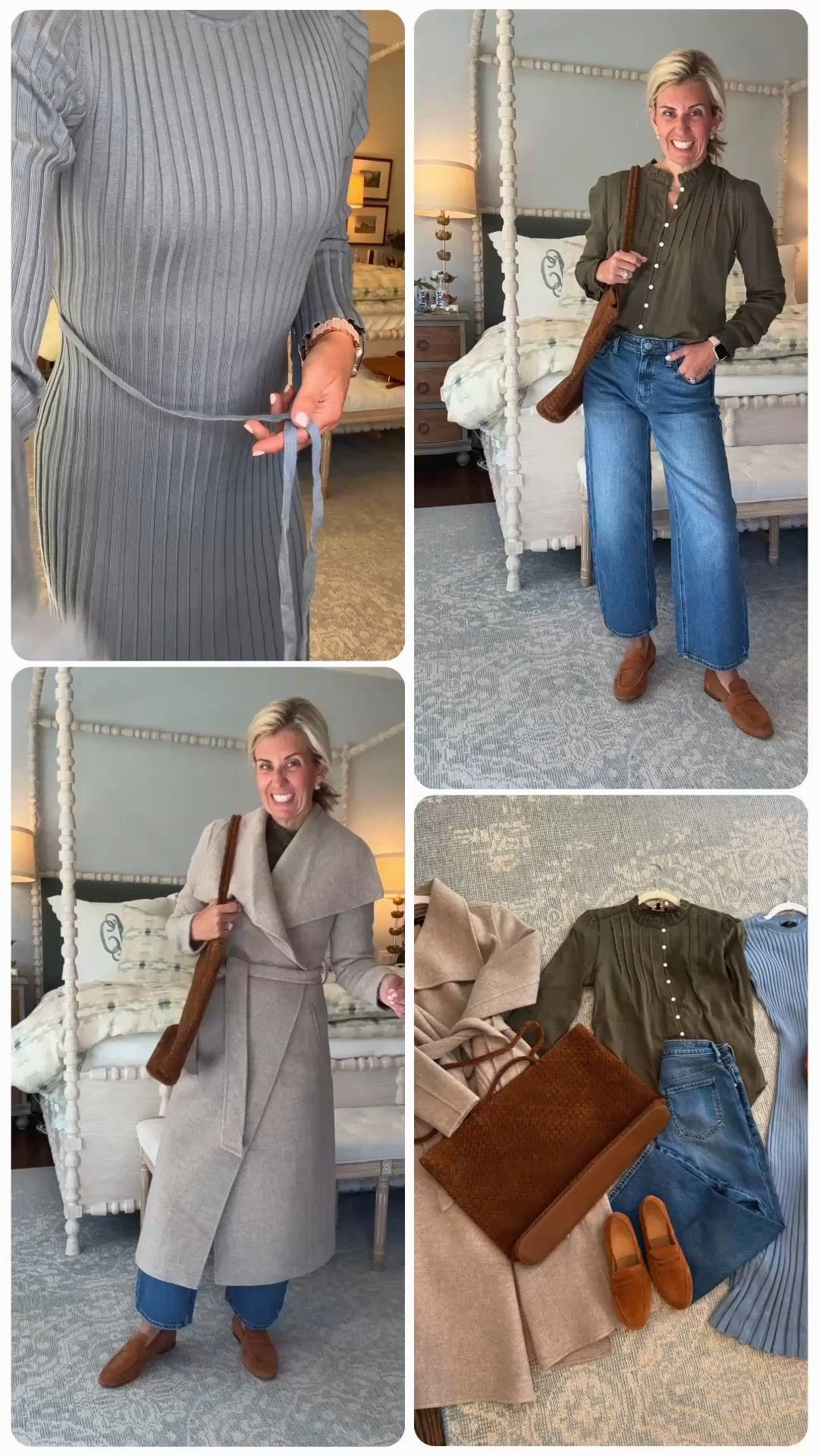A win every single time. @Quince is my 1 stop shop for affordable, stylish, versatile pieces we
can mix and match to make endless outfit possibilities. Can you even with the outerwear?!!?!
Sizing:
26P jeans
Xs top
S dress
Xs jacket
8 slides
7.5 loafers
Yes to the bags!
#quincepartner
