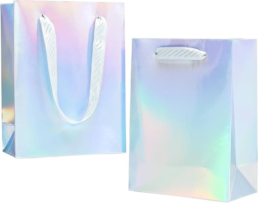 UnicoPak Iridescent Gift Bags, 30 Pcs Small Size 6x3.2x8 Inch Cardboard Paper with Waterproof Glo... | Amazon (US)