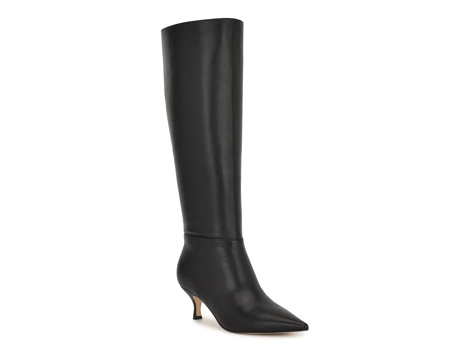 Nine West Somas Boot | Women's | Black Leather | Size 7.5 | Boots | Kitten | DSW