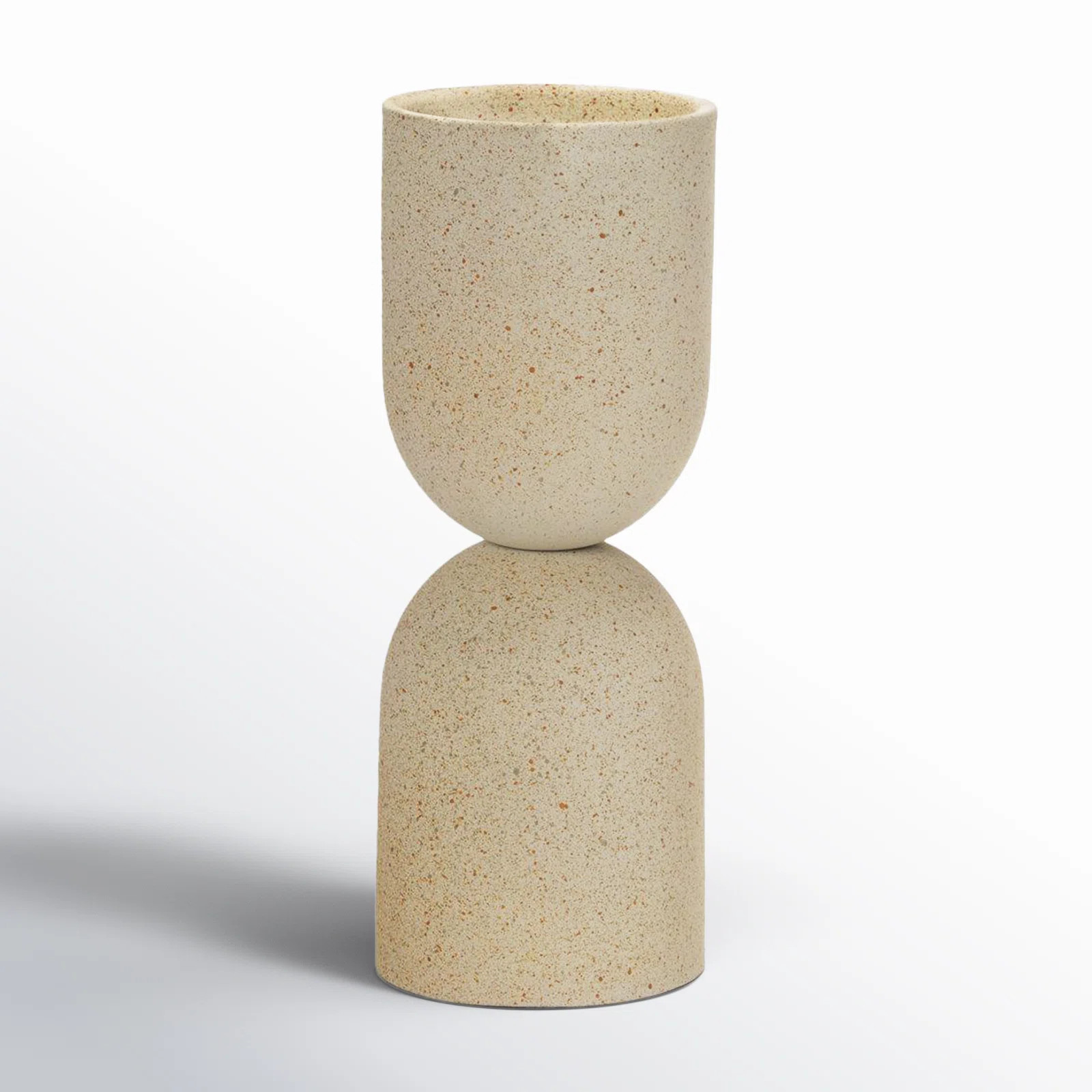 Joss & Main Sorcha Medium Beige Textured Metal Pillar Candle Holder Candle Holder | Wayfair | Wayfair North America