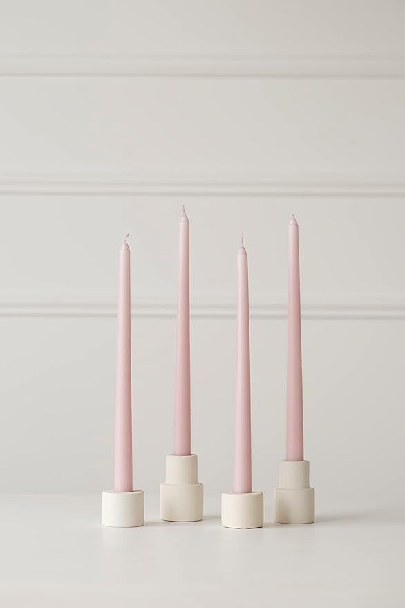 10 Pieces Luna By Camilia 12 Inch Taper Candles, Wedding & Events Taper Candles… (Rose) | Amazon (US)