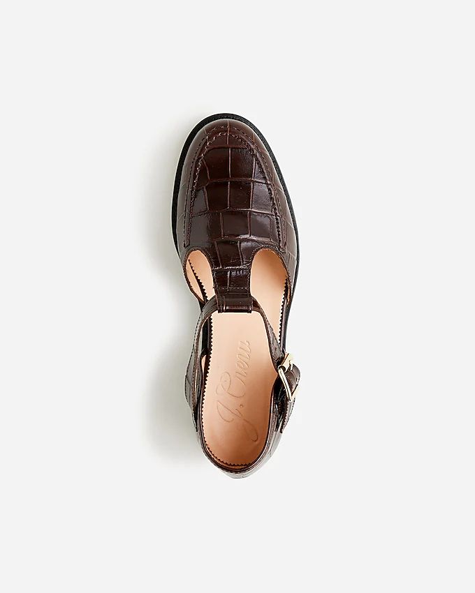 Winona cutout loafers in Italian croc-embossed leather | J.Crew US