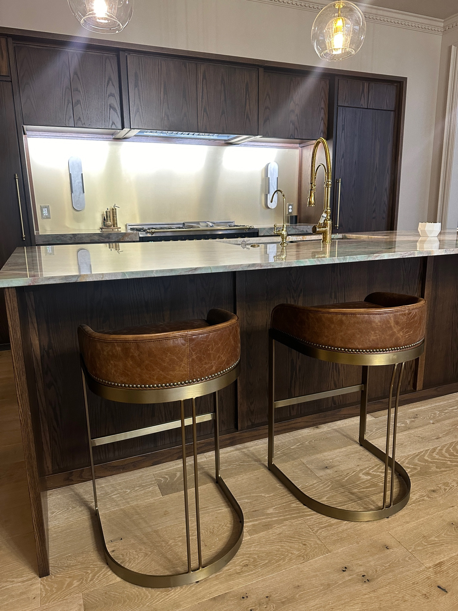 New kitchen barstools. Love the leather and brass! 

#LTKHome #LTKStyleTip