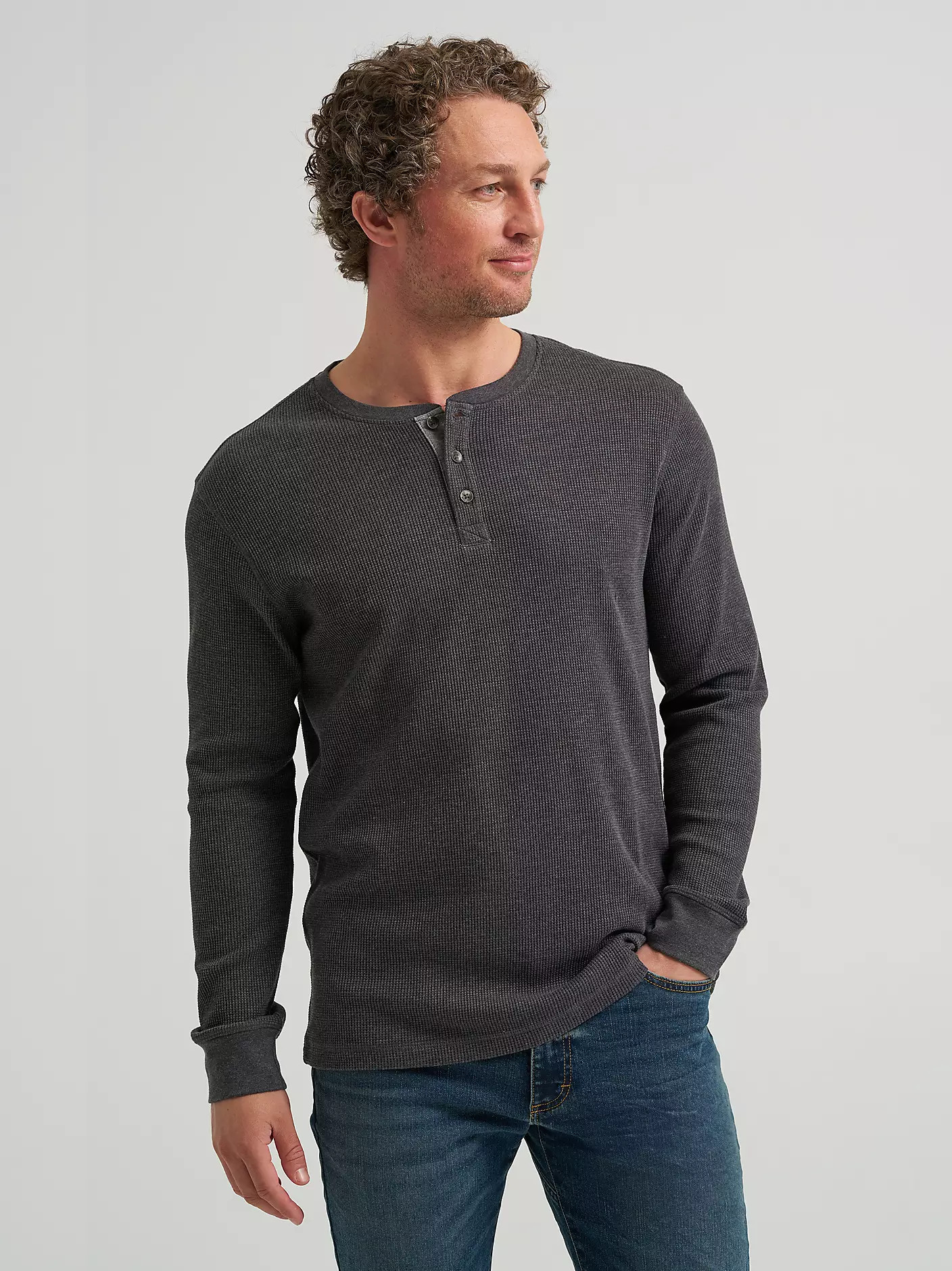Men's Waffle Knit Henley Shirt | Lee Jeans