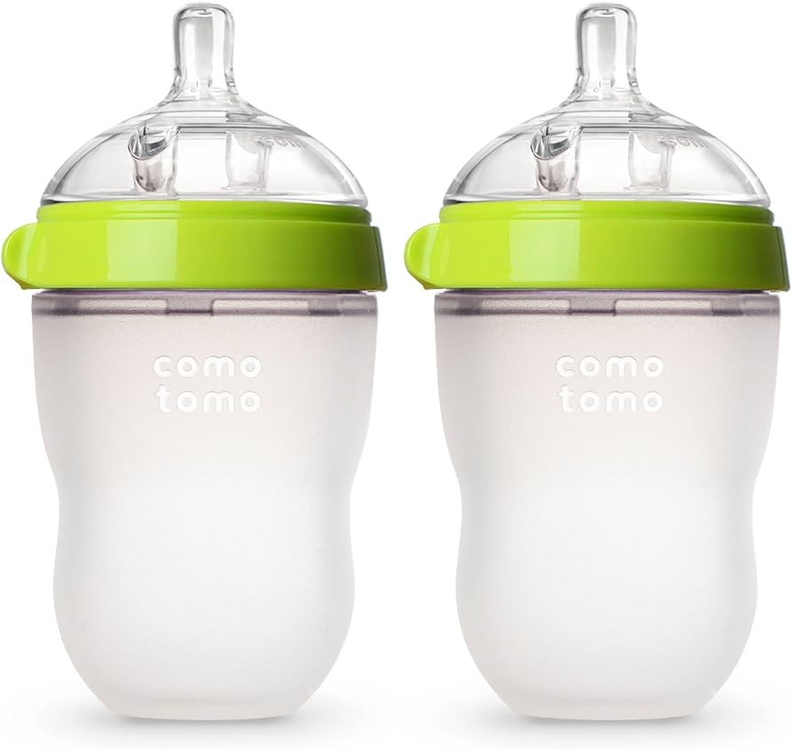 Comotomo Baby Bottle Double Pack, Green, 8oz | Amazon (US)