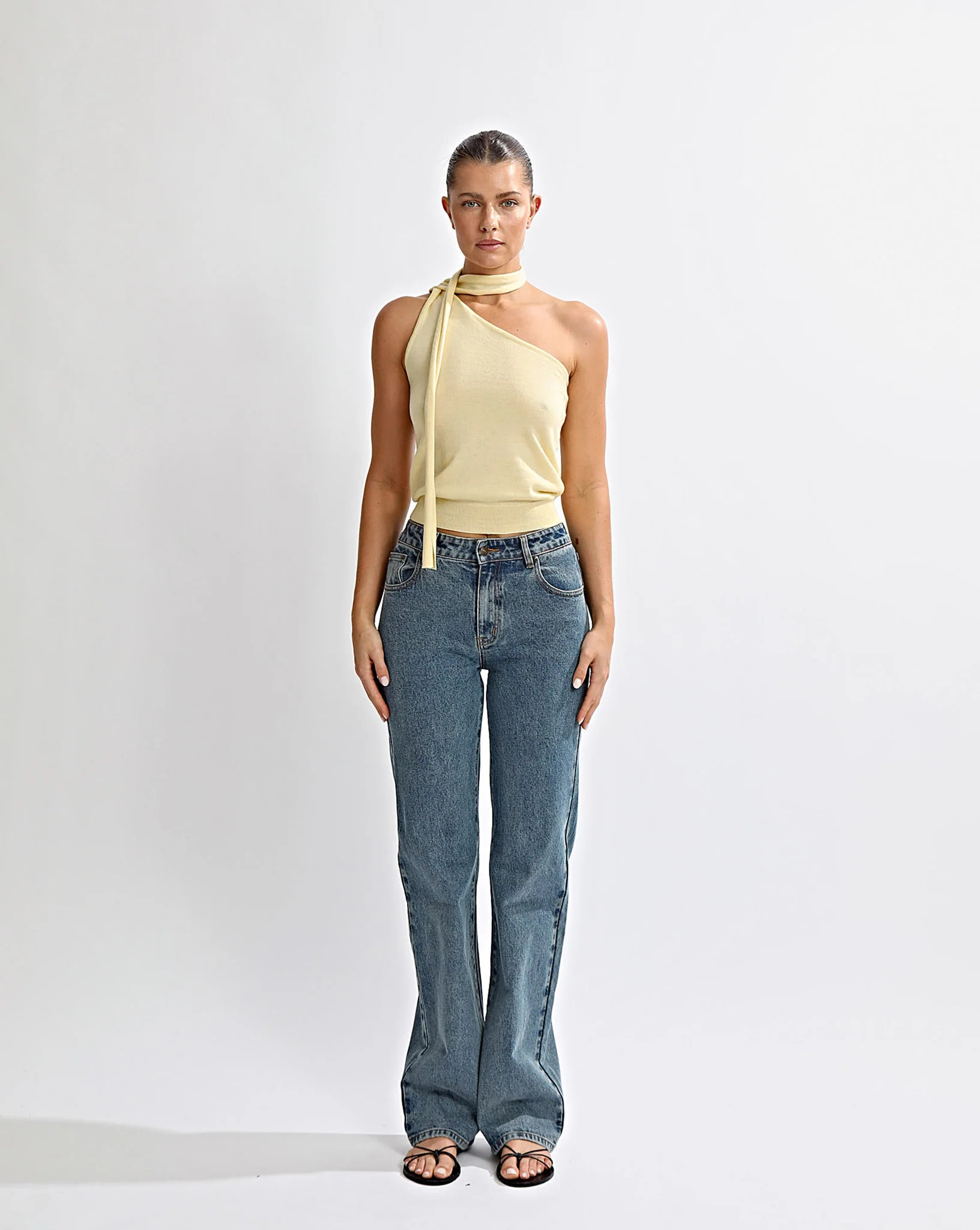 Carrie One Shoulder Top Yellow | One Mile