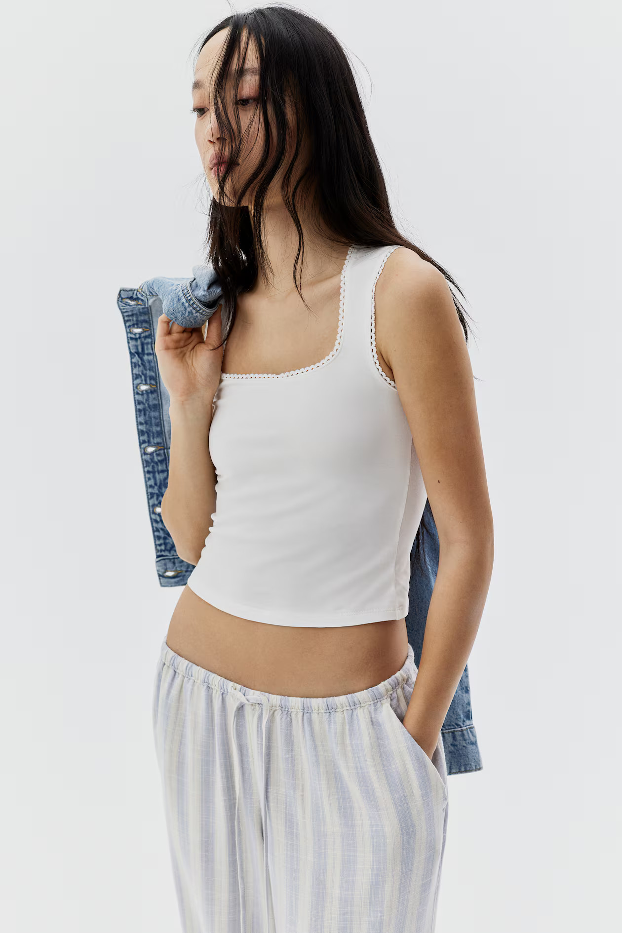 Picot-Trimmed Sleeveless Top | H&M (US + CA)